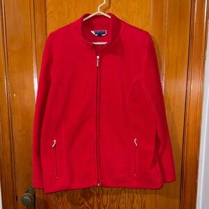 Karen Scott Sport Red Fleece Jacket